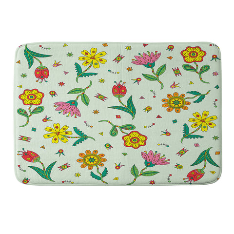 Andi Bird Surreal Flowers Leaf Memory Foam Bath Mat