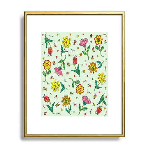 Andi Bird Surreal Flowers Leaf Metal Framed Art Print