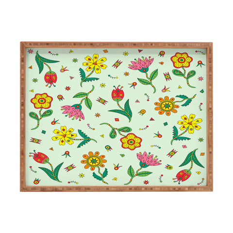 Andi Bird Surreal Flowers Leaf Rectangular Tray