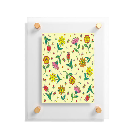 Andi Bird Surreal Flowers Maze Floating Acrylic Print