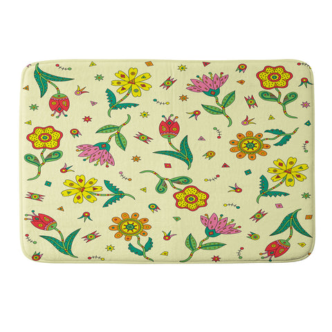 Andi Bird Surreal Flowers Maze Memory Foam Bath Mat