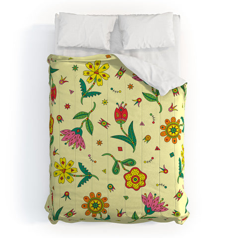 Andi Bird Surreal Flowers Maze Comforter