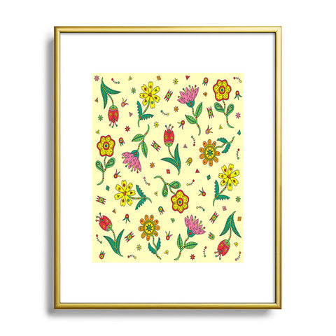 Andi Bird Surreal Flowers Maze Metal Framed Art Print