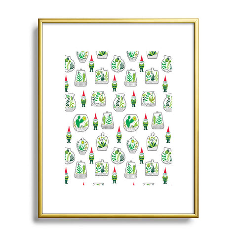 Andi Bird Terrariums And Gnomes Metal Framed Art Print