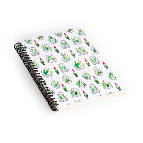 Andi Bird Terrariums And Gnomes Spiral Notebook