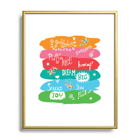 Andi Bird Woo Hoo Words Metal Framed Art Print