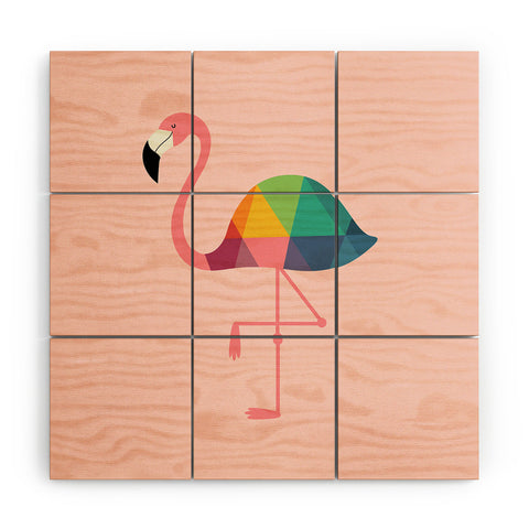 Andy Westface Rainbow Flamingo Wood Wall Mural