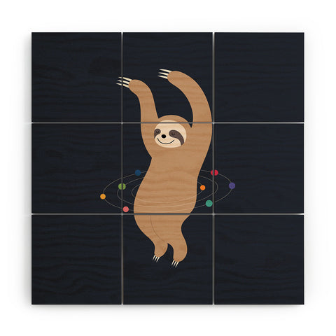 Andy Westface Sloth Galaxy Wood Wall Mural