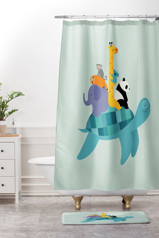 Andy Westface Travel Together Shower Curtain And Mat