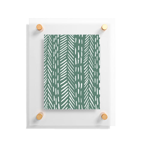 Angela Minca Abstract herringbone green Floating Acrylic Print