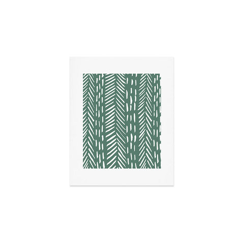 Angela Minca Abstract herringbone green Art Print