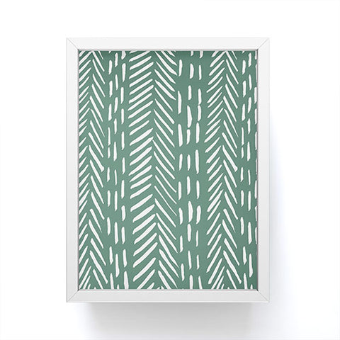 Angela Minca Abstract herringbone green Framed Mini Art Print