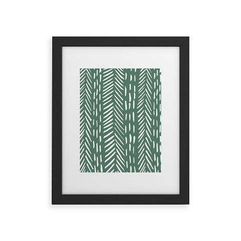 Angela Minca Abstract herringbone green Framed Art Print