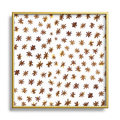 Angela Minca Amber stars Metal Square Framed Art Print