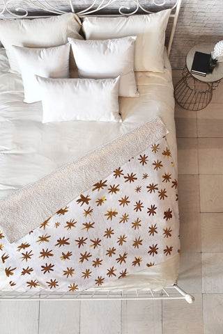 Angela Minca Amber stars Fleece Throw Blanket