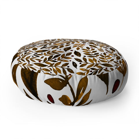 Angela Minca Autumn branches Floor Pillow Round