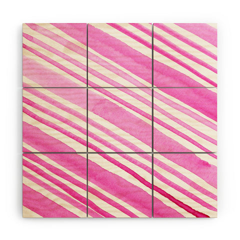 Angela Minca Candy stripes Wood Wall Mural