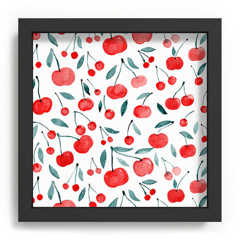 Angela Minca Cherries red and teal Recessed Framing Square