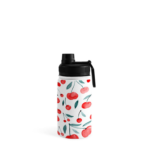 Angela Minca Cherries red and teal Water Bottle