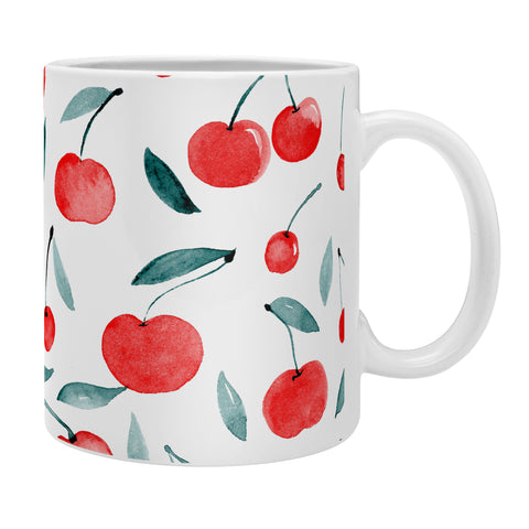 Angela Minca Cherries red and teal Coffee Mug