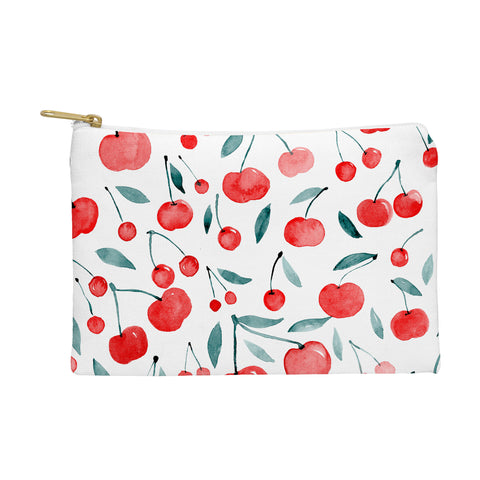 Angela Minca Cherries red and teal Pouch
