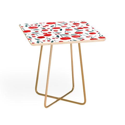 Angela Minca Cherries red and teal Side Table