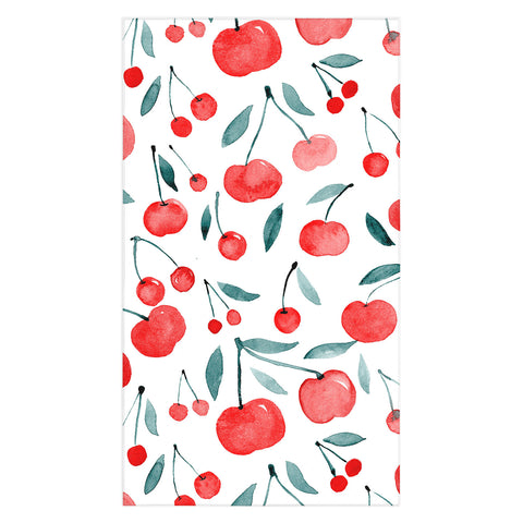 Angela Minca Cherries red and teal Tablecloth