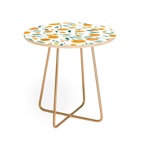 Angela Minca Cherries yellow and green Round Side Table