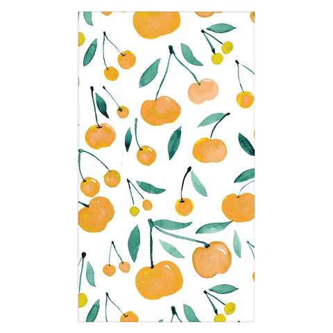 Angela Minca Cherries yellow and green Tablecloth