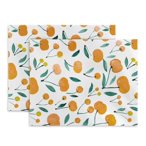 Angela Minca Cherries yellow and green Placemat