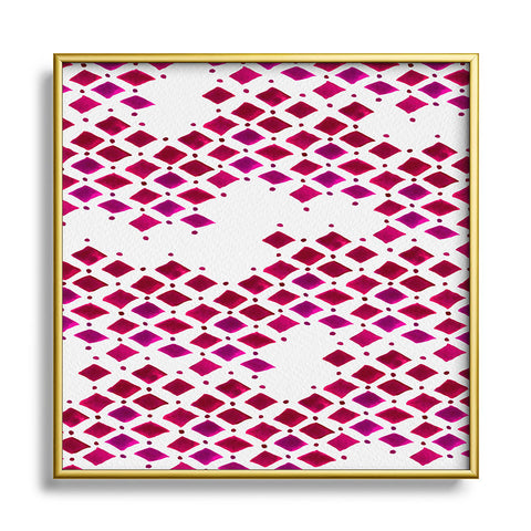 Angela Minca Diamonds viva magenta Square Metal Framed Art Print
