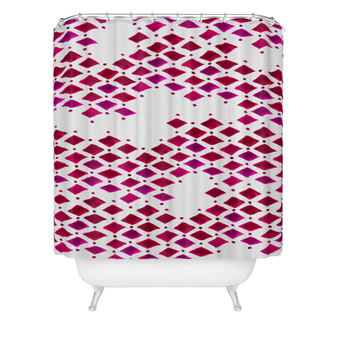 Angela Minca Diamonds viva magenta Shower Curtain