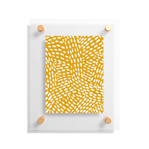 Angela Minca Dot lines ochre Floating Acrylic Print