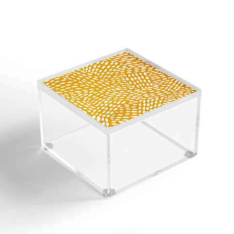 Angela Minca Dot lines ochre Acrylic Box