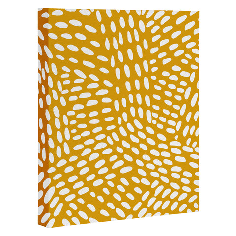 Angela Minca Dot lines ochre Art Canvas