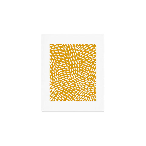 Angela Minca Dot lines ochre Art Print