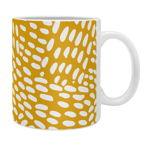 Angela Minca Dot lines ochre Coffee Mug