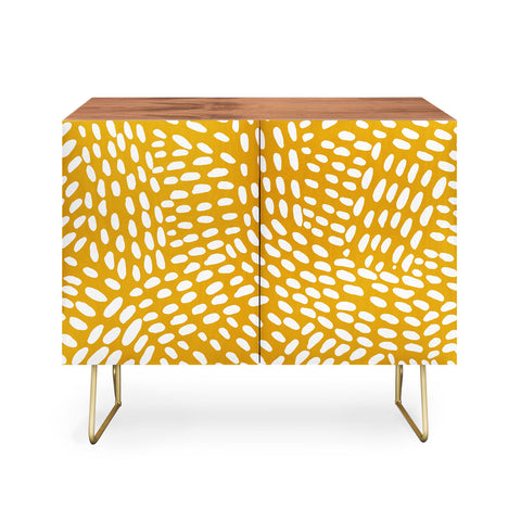 Angela Minca Dot lines ochre Credenza