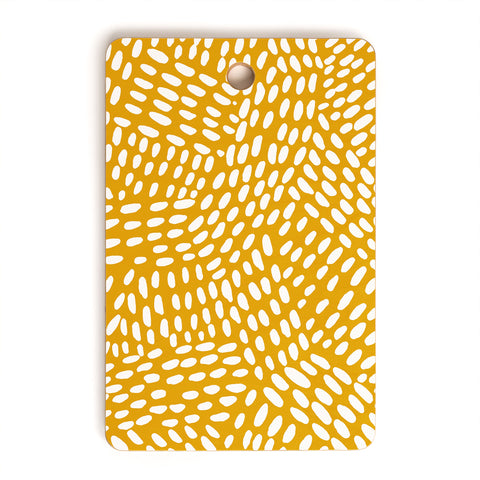 Angela Minca Dot lines ochre Cutting Board Rectangle