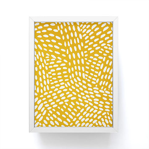 Angela Minca Dot lines ochre Framed Mini Art Print