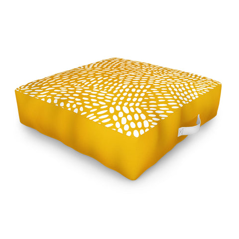 Angela Minca Dot lines ochre Outdoor Floor Cushion