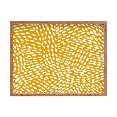Angela Minca Dot lines ochre Rectangular Tray