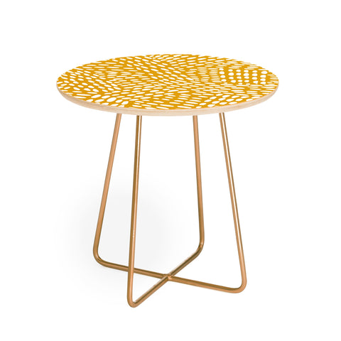 Angela Minca Dot lines ochre Round Side Table