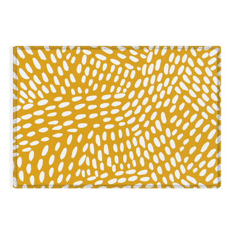 Angela Minca Dot lines ochre Outdoor Rug