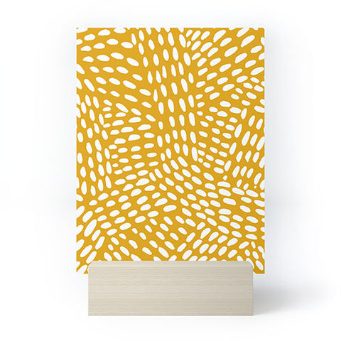 Angela Minca Dot lines ochre Mini Art Print