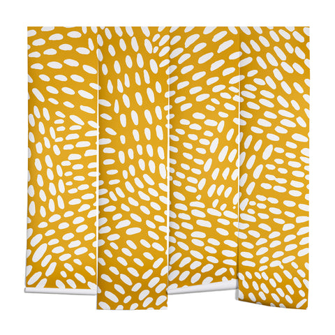 Angela Minca Dot lines ochre Wall Mural