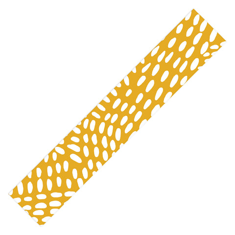 Angela Minca Dot lines ochre Table Runner