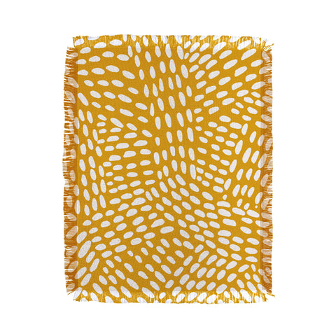 Angela Minca Dot lines ochre Throw Blanket