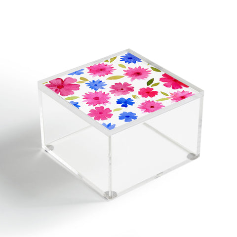 Angela Minca Loose floral pattern pink Acrylic Box