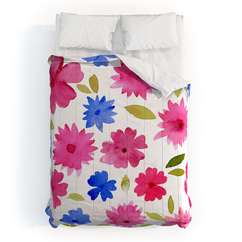 Angela Minca Loose floral pattern pink Comforter